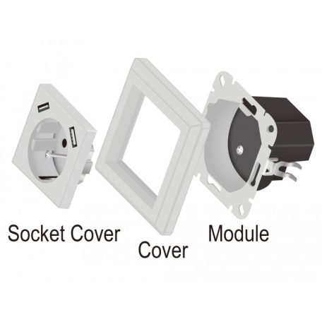 Delock 2,8 A-s fali csatlakozó (konnektor) 2 x A-típusú USB töltő porttal