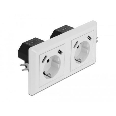 Delock 2-irrányú fali csatlakozó 4 db., 2 x 2,8 A-es, A típusú USB töltő porttal