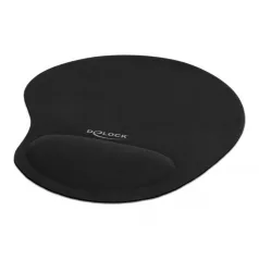   Delock Ergonómikus egérpad géles csuklótámasszal fekete 230 x 202 x 24 mm