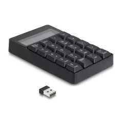   Delock 2 az 1-ben A típusú USB billentyűzet számológép funkcióval, 2,4 GHz, vezeték nélküli, fekete