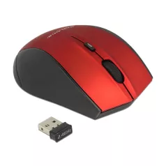   Delock Ergonomikus kialakítású, optikai, ötgombos egér, 2,4 GHz-es, vezeték nélküli