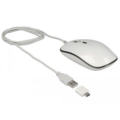   CSOMAGOLÁS SÉRÜLT Delock Optikai 4 gombos USB A-típusú + USB Type-C™ asztali egér