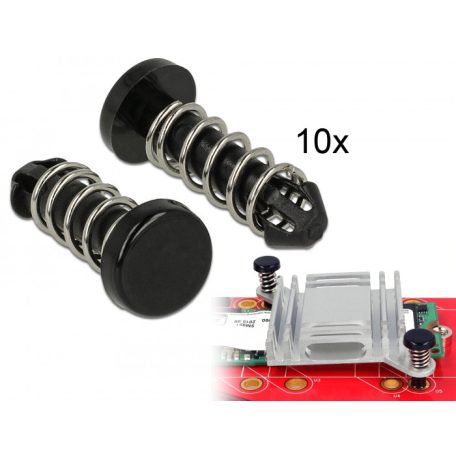 Delock Rúgós, hutoborda rögzíto szegecs 10 darabos készlet fekete