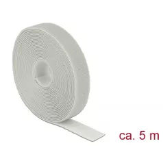   Delock Hurkolható rögzítők, 5 m x 20 mm (H x Sz) tekercs, szürke
