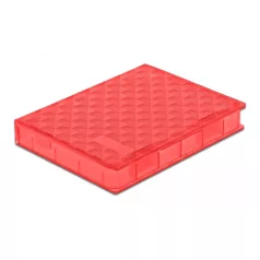 Delock 2.5” HDD / SSD átlátszó védő piros
