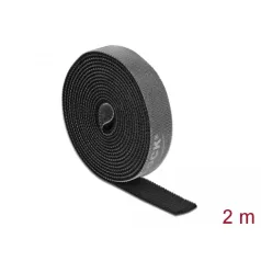   Delock Velcro fekete ragasztó szalag guriga Hx 2 m x Sz 15 mm