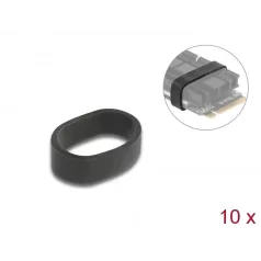   Delock Gumi gyűrű M.2 SSD és hűtőborda összefogására, 10 db. fekete