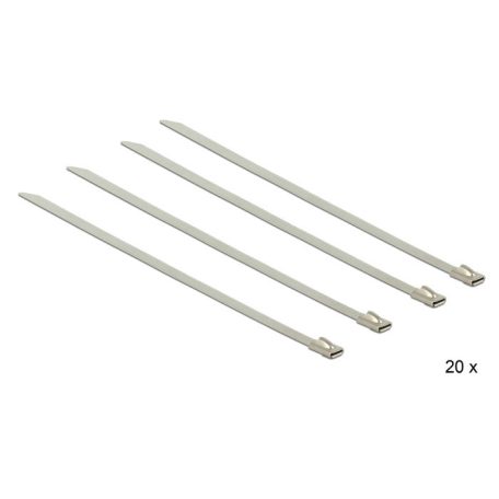 Delock Rozsdamentes acél kábelkötegelők, 150 x 4,6 mm (H x Sz), 20 darab
