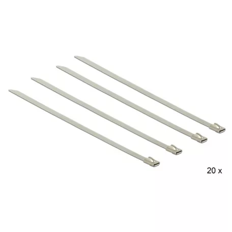 Delock Rozsdamentes acél kábelkötegelők, 150 x 4,6 mm (H x Sz), 20 darab