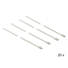   Delock Rozsdamentes acél kábelkötegelők, 350 x 4,6 mm (H x Sz), 20 darab