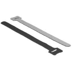   Delock Hurkolható rögzítok, 200 mm x 12 mm (H x Sz), 10 darab, fekete