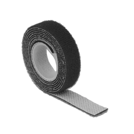 Delock Hurkolható rögzítok, 1 m x 13 mm (H x Sz) tekercs, fekete