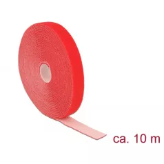   Delock Hurkolható rögzítők, 10 m x 20 mm (H x Sz) tekercs, piros