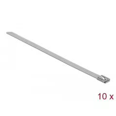   Delock Rozsdamentes Acél Kábelkötegek Hossza 300 x Szélesség 7,9 mm 10 db.