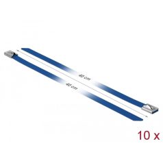 Delock Rozsdamentes Acél Kábelkötegek Hossza 400 x Szélesség 7,9 mm kék ...