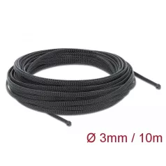 Delock Fonott kábelharisnya nyújtható 10 m x 3 mm fekete