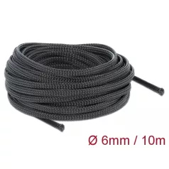Delock Fonott kábelharisnya nyújtható 10 m x 6 mm fekete