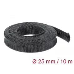 Delock Fonott kábelharisnya nyújtható 10 m x 25 mm fekete
