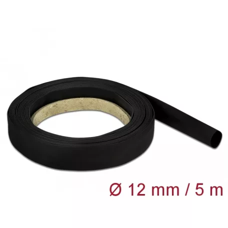 Delock Fekete zsugorcső 5 m x 12 mm