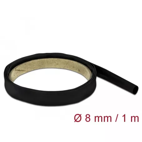 Delock Fekete zsugorcső 1 m x 8 mm