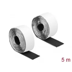   Delock Velcro öntapadó tépőzáras szalag-szett, H 5 m és Sz 50 mm fekete