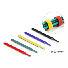   Delock 10. db.-os színes öntapadós kábel szorító szett hossza 150 mm szélessége 12 mm