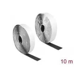   Delock Velcro öntapadó tépőzáras szalag-szett, H 10 m és Sz 25 mm fekete