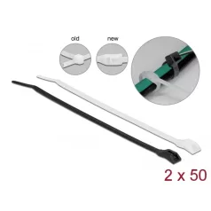   Delock Kábelkötegelő lapos fejrésszel hossza 110 mm szélessége 2,5 mm, 100 db.