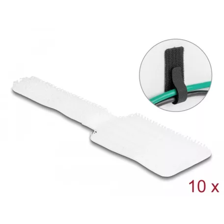 Delock Mini tépőzáras kábeltartó hossza 90 mm és szélessége 24 mm, 10 db. fekete, fehér