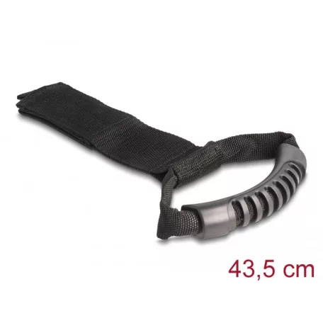 Delock Szállító pánt tépőzáras rögzítővel Hx 435 x Sz 50 mm fekete 2 db.