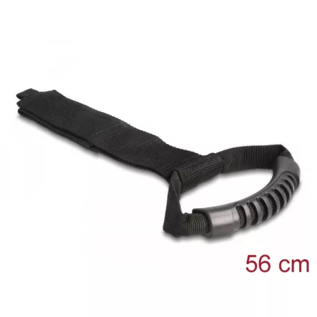 Delock Szállító pánt tépőzáras rögzítővel Hx 560 x Sz 50 mm fekete 2 db.