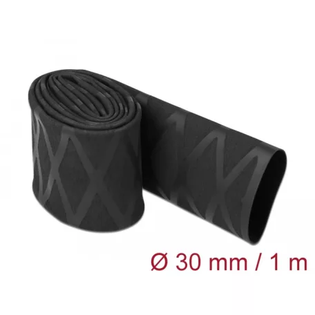 Delock Zsugorcső X-mintás nem csúszós 1 m x 30 mm fekete
