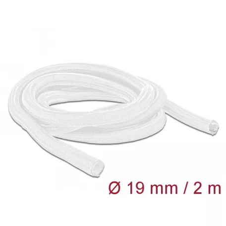 Delock Fonott kábelharisnya önzáródó 2 m x 19 mm fehér