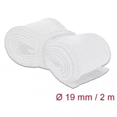   Delock Fonott kábelharisnya tépőzárral 2 m x 19 mm fehér