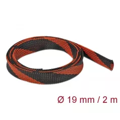   Delock Fonott kábelharisnya nyújtható 2 m x 19 mm fekete-piros