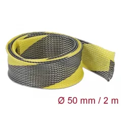   Delock Fonott kábelharisnya nyújtható 2 m x 50 mm fekete-sárga