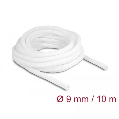 Delock Fonott kábelharisnya önzáródó 10 m x 9 mm fehér