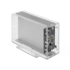   Delock Külső kettős ház 2 db. 3.5” SATA HDD-hez USB Type-C™ anya csatlakozóval átlátszó - eszközment
