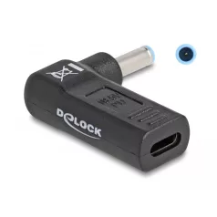   Delock Laptop töltőkábel adapter USB Type-C™ anya - HP 4,5 x 3,0 mm apa 90° fokban hajlított