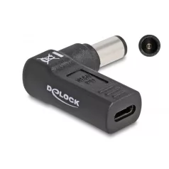   Delock Laptop töltőkábel adapter USB Type-C™ anya - HP 7,4 x 5,0 mm apa 90° fokban hajlított