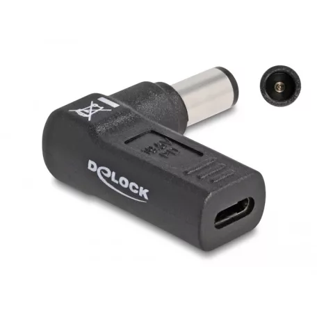 Delock Laptop töltőkábel adapter USB Type-C™ anya - HP 7,4 x 5,0 mm apa 90° fokban hajlított
