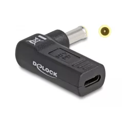   Delock Laptop töltőkábel adapter USB Type-C™ anya - Samsung 5,5 x 3,0 mm apa 90° fokban hajlított
