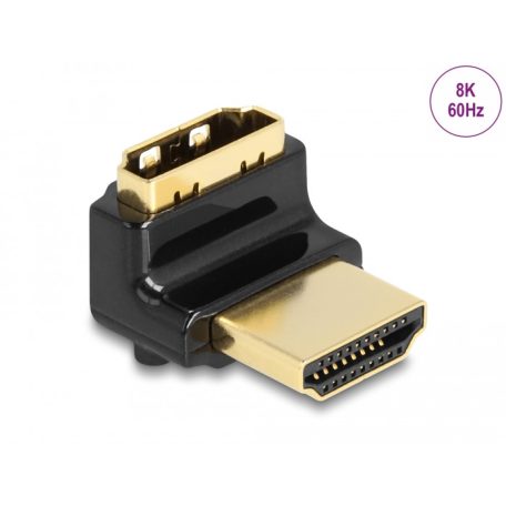 Delock HDMI adapter apa - anya 90 fok felfelé néző csatlakozódugóval 8K 60 Hz fém