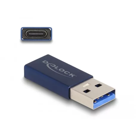 Delock USB 10 Gbps adapter A-típusú USB apa - USB Type-C™ aktív anya kék