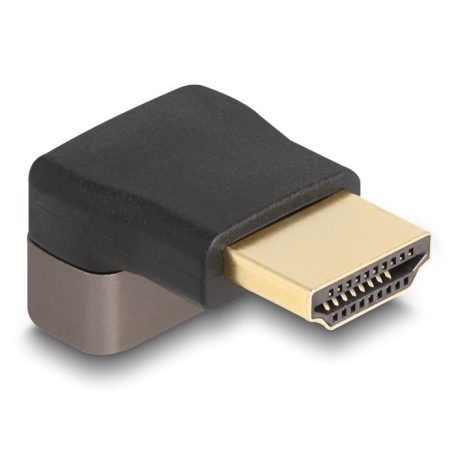 Delock HDMI adapter apa - anya 90° felfelé néző csatlakozódugóval 8K 60 Hz szürke fém