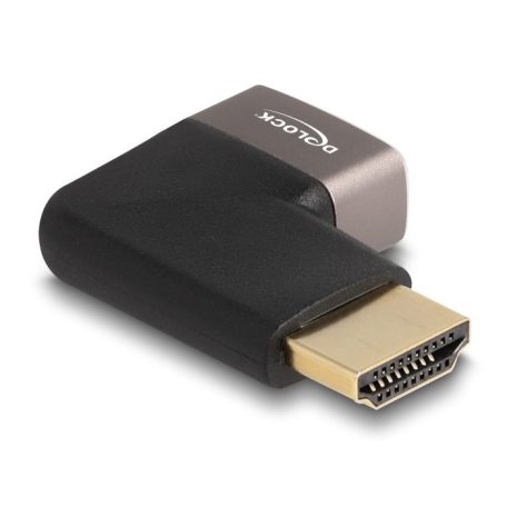 Delock HDMI adapter apa - anya 90° jobbra hajlítva 8K 60 Hz szürke fém