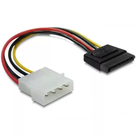 Delock 15 tűs SATA HDD (egyenes) – 4 tűs apa (Molex) hálózati kábel, 12 cm