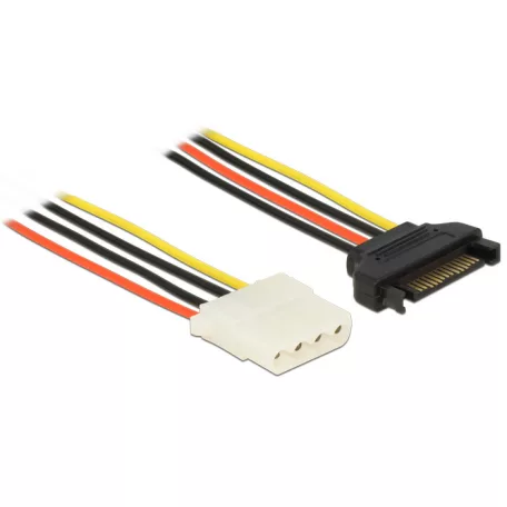 Delock tápkábel SATA 15 tűs apa > 4 tűs anya 20 cm