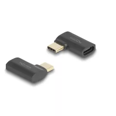   Delock USB Adapter 40 Gbps USB Type-C™ PD 3.1 240 W csatlakozódugóval - csatlakozóhüvellyel, ívelt bal / jobb 8K 60 Hz