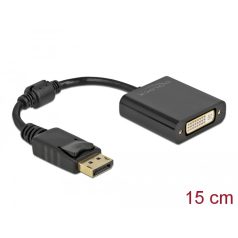   Delock Adapter DisplayPort 1.1-dugós csatlakozó – DVI-csatlakozóhüvely passzív fekete